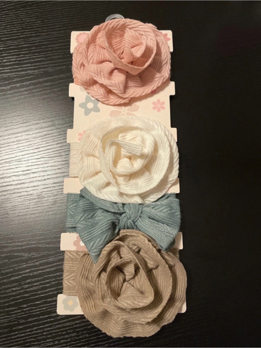 Set of 4 Rosette Headbands in Blush, Cream, Sage, and Taupe